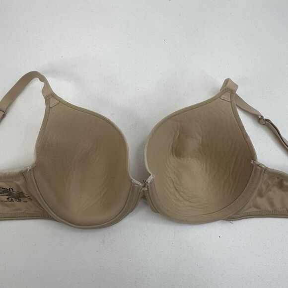 DKNY Sz 34C Bra 453200 T-Shirt Padded Fusion Perfect Underwire Beige Microfiber - Picture 9 of 13